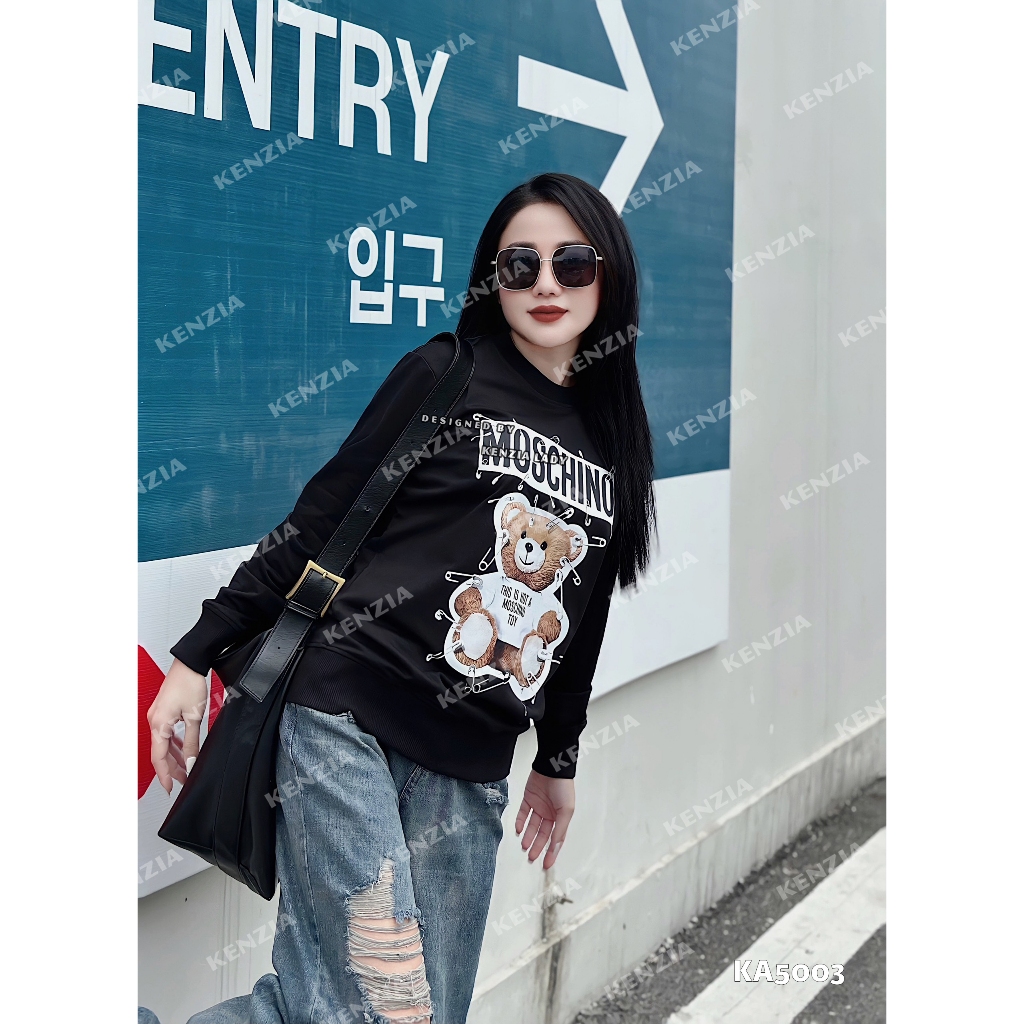 Áo Nỉ Nữ siêu cấp Form chuẩn Kenzia Lady- Áo Sweater Cổ Tròn Dài Tay  Basic  - KN5003