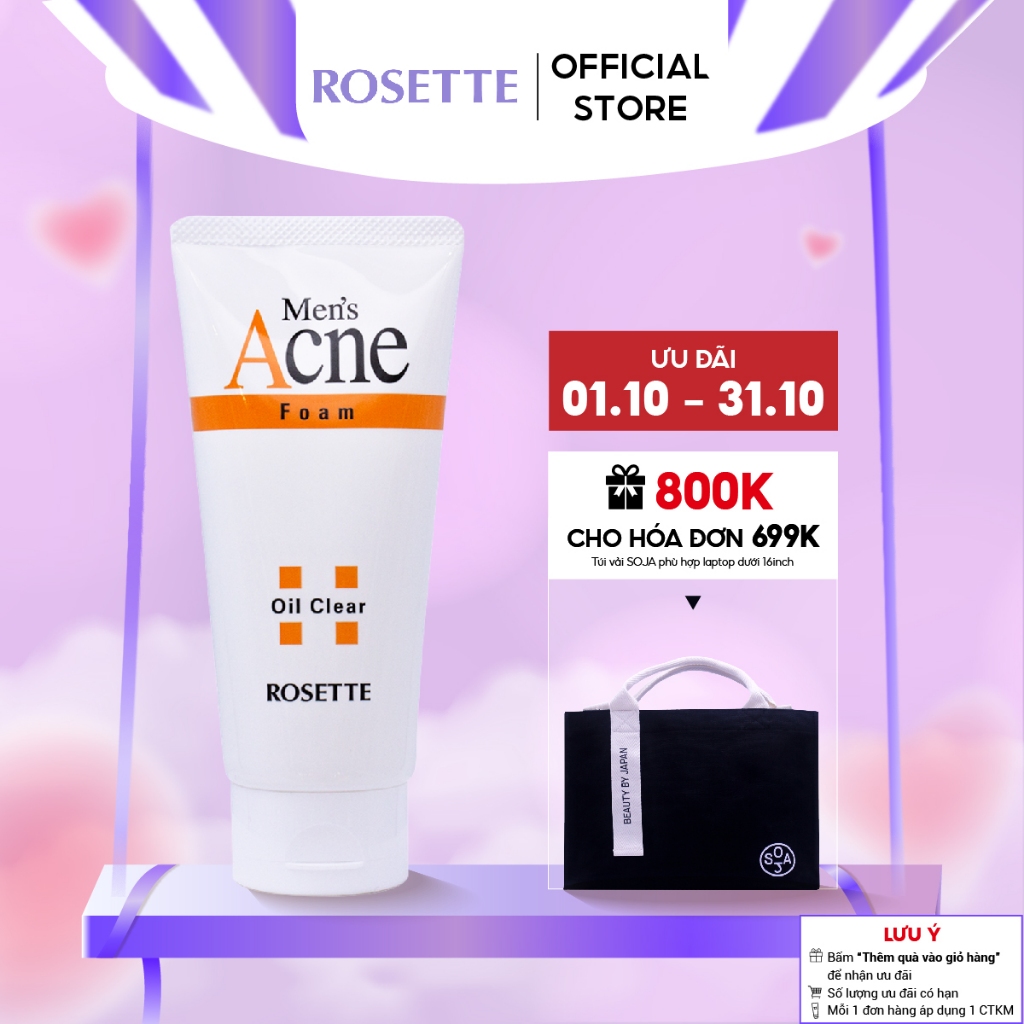 Sữa Rửa Mặt Ngăn Ngừa Mụn Dành Cho Nam Rosette Men's Acne Foam 120G