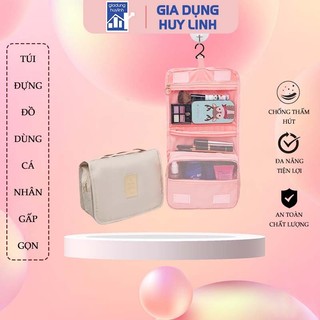 Túi đựng mỹ phẩm đồ dùng cá nhân, túi mỹ phẩm du lịch nhỏ gọn có móc treo cao cấp chất vải dày dặn