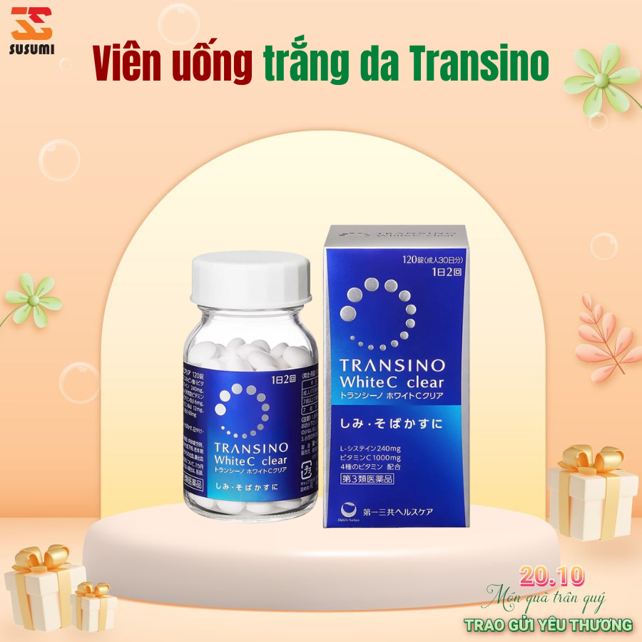 Viên uống trắng da Transino White C Clear Nhật Bản