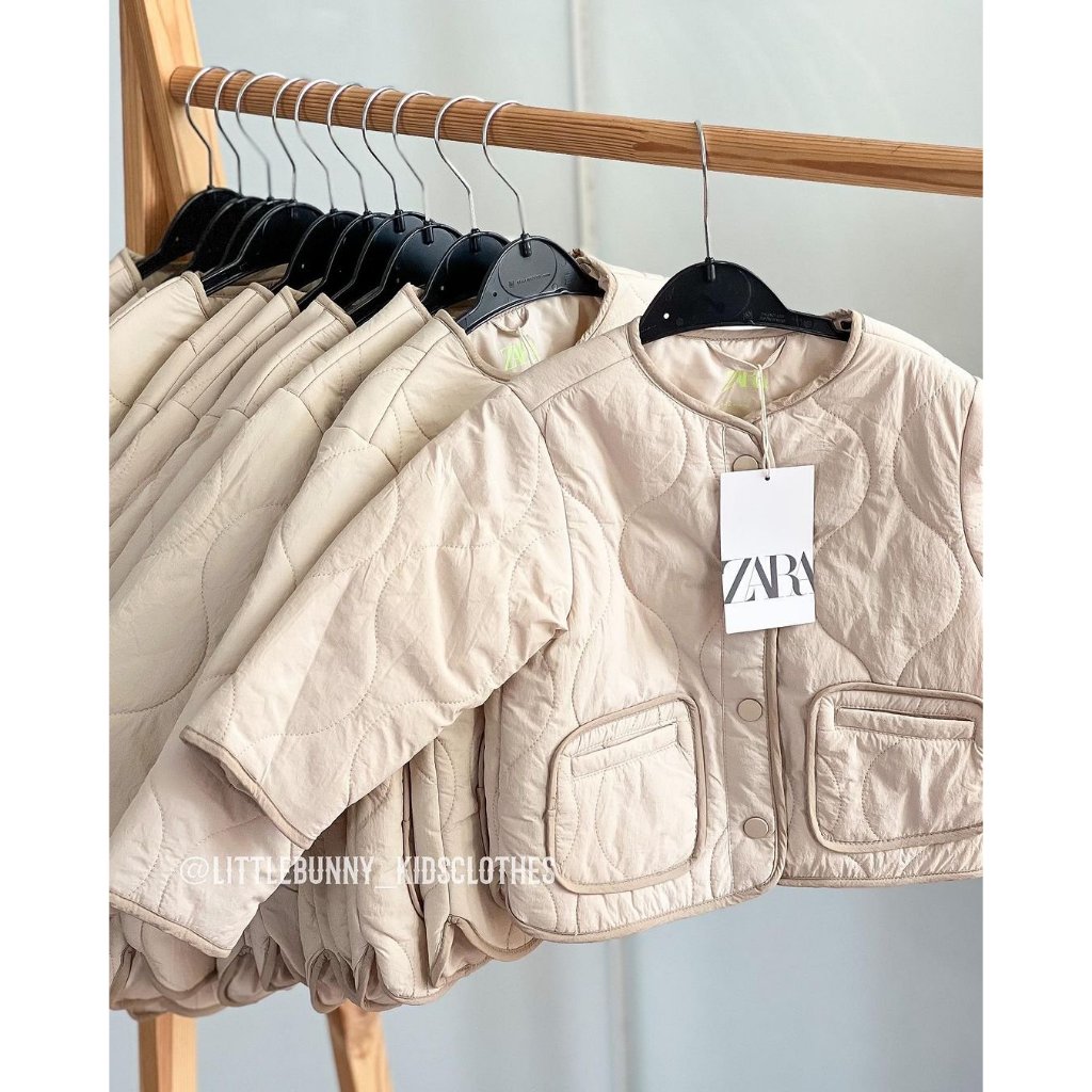 Áo khoác bé gái Áo khoác siêu nhẹ be Zara chính hãng  cho bé 18-24m