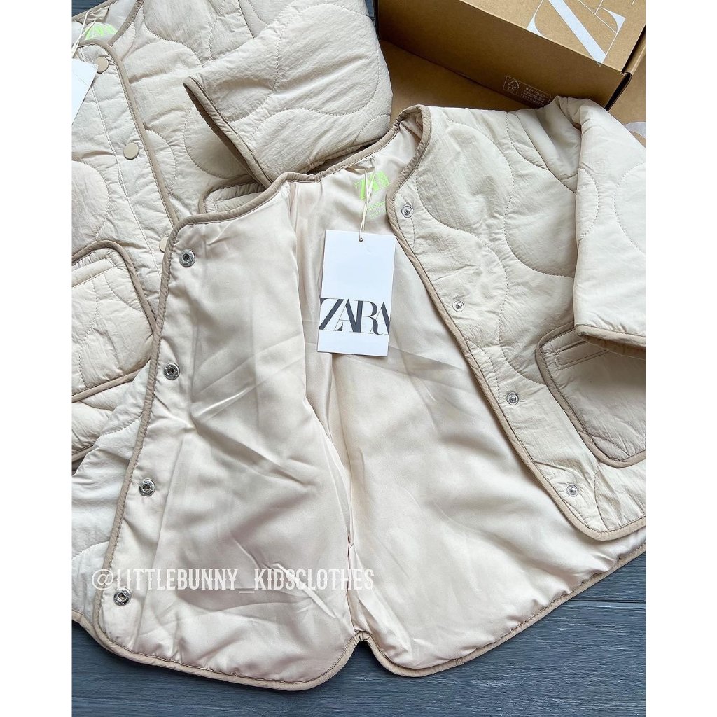 Áo khoác bé gái Áo khoác siêu nhẹ be Zara chính hãng  cho bé 18-24m