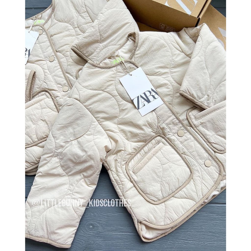 Áo khoác bé gái Áo khoác siêu nhẹ be Zara chính hãng  cho bé 18-24m