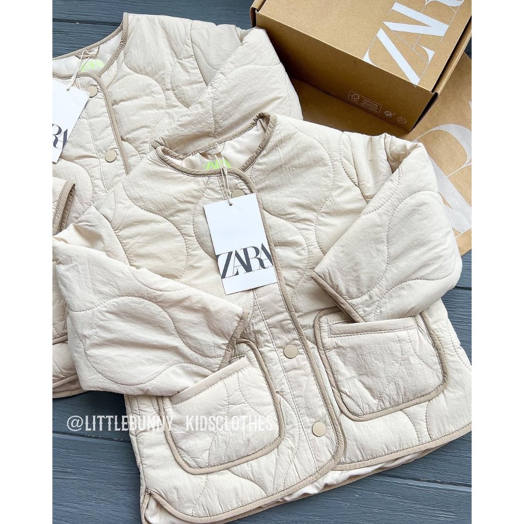 Áo khoác bé gái Áo khoác siêu nhẹ be Zara chính hãng  cho bé 18-24m