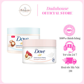 Tẩy Da Chết Toàn Thân Dove Exfoliating Body Polish Chiết Xuất Macca, Lựu 225g bản Đức Duduhouse