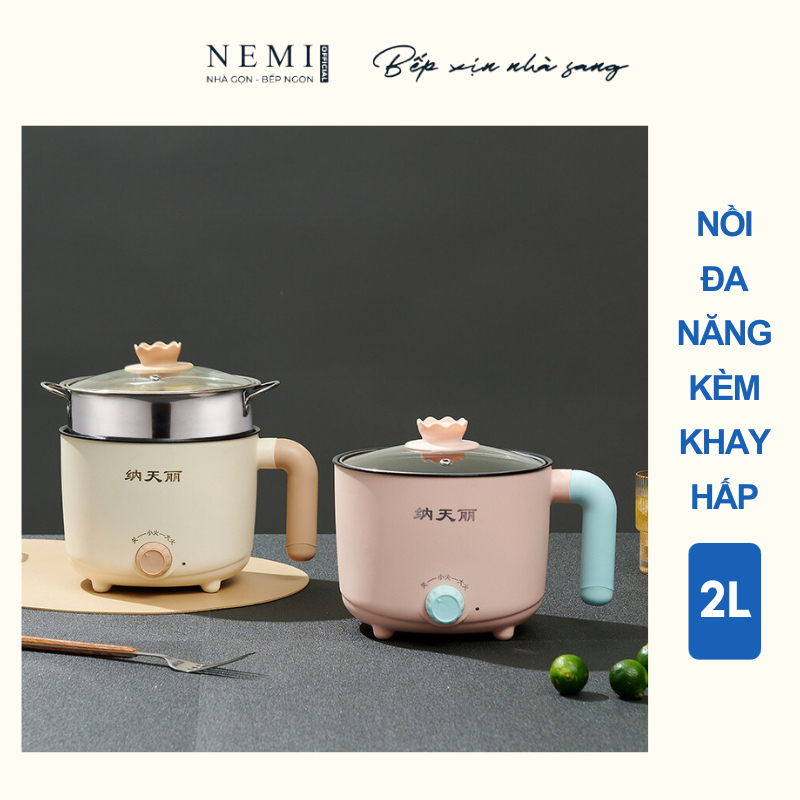 Nồi điện đa năng dung tích 1,8L NEMI phủ lớp chống dính, công suất 800W