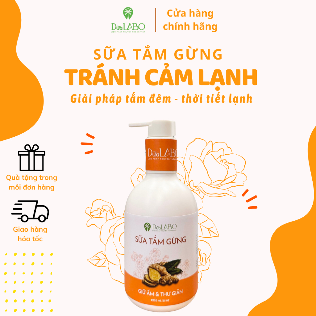 Sữa Tắm Gừng Giữ Ấm Cơ Thể Dừa LABO - Hàng Chính Hãng