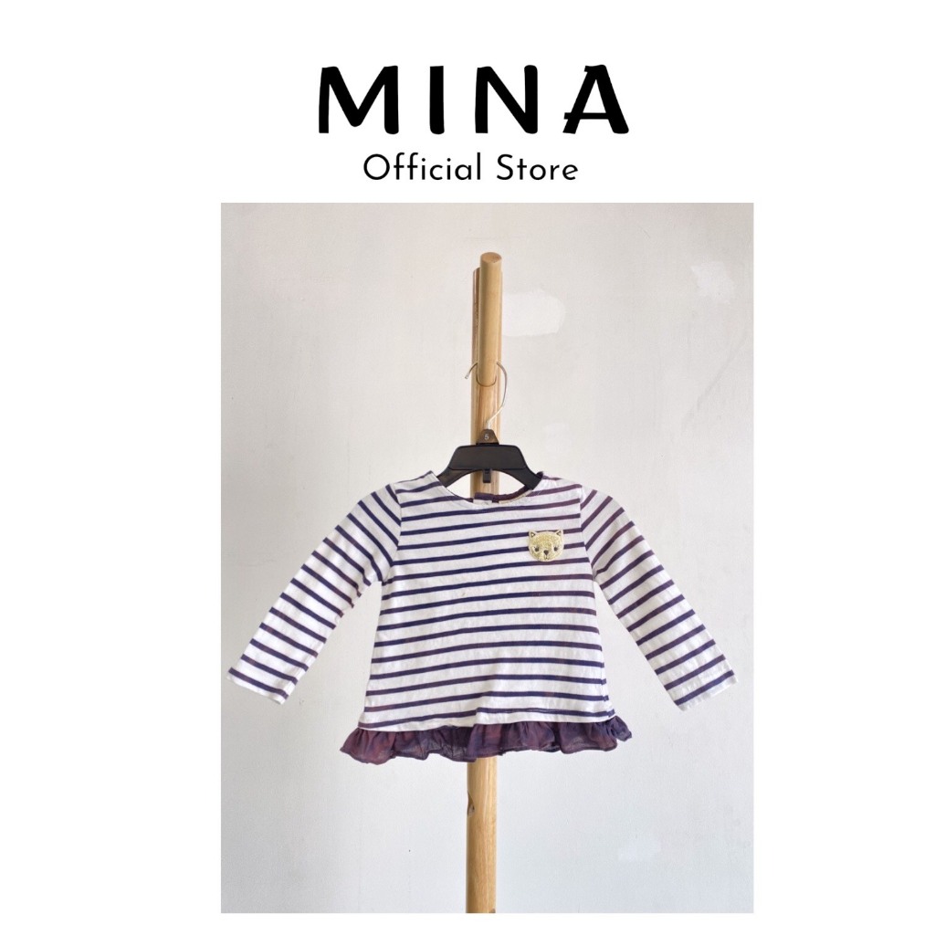 Thanh Lý* ÁO THUN SỌC KẺ BÉ GÁI ZARA SIZE 9-12 THÁNG TUỔI ( bị lỗi nhẹ )