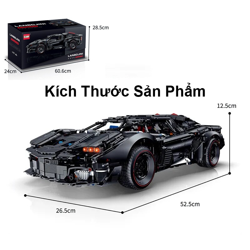 Đồ Chơi Lắp Ráp Kiểu Lego Điều Khiển Từ Xa RC Technic Siêu Xe Lamborghini Aventador Batman 10618 Với 4290 PCS Tỉ Lệ 1:8