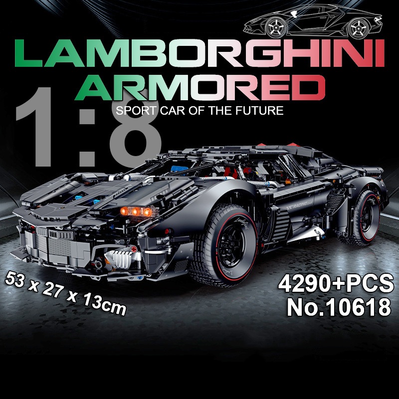 Đồ Chơi Lắp Ráp Kiểu Lego Điều Khiển Từ Xa RC Technic Siêu Xe Lamborghini Aventador Batman 10618 Với 4290 PCS Tỉ Lệ 1:8
