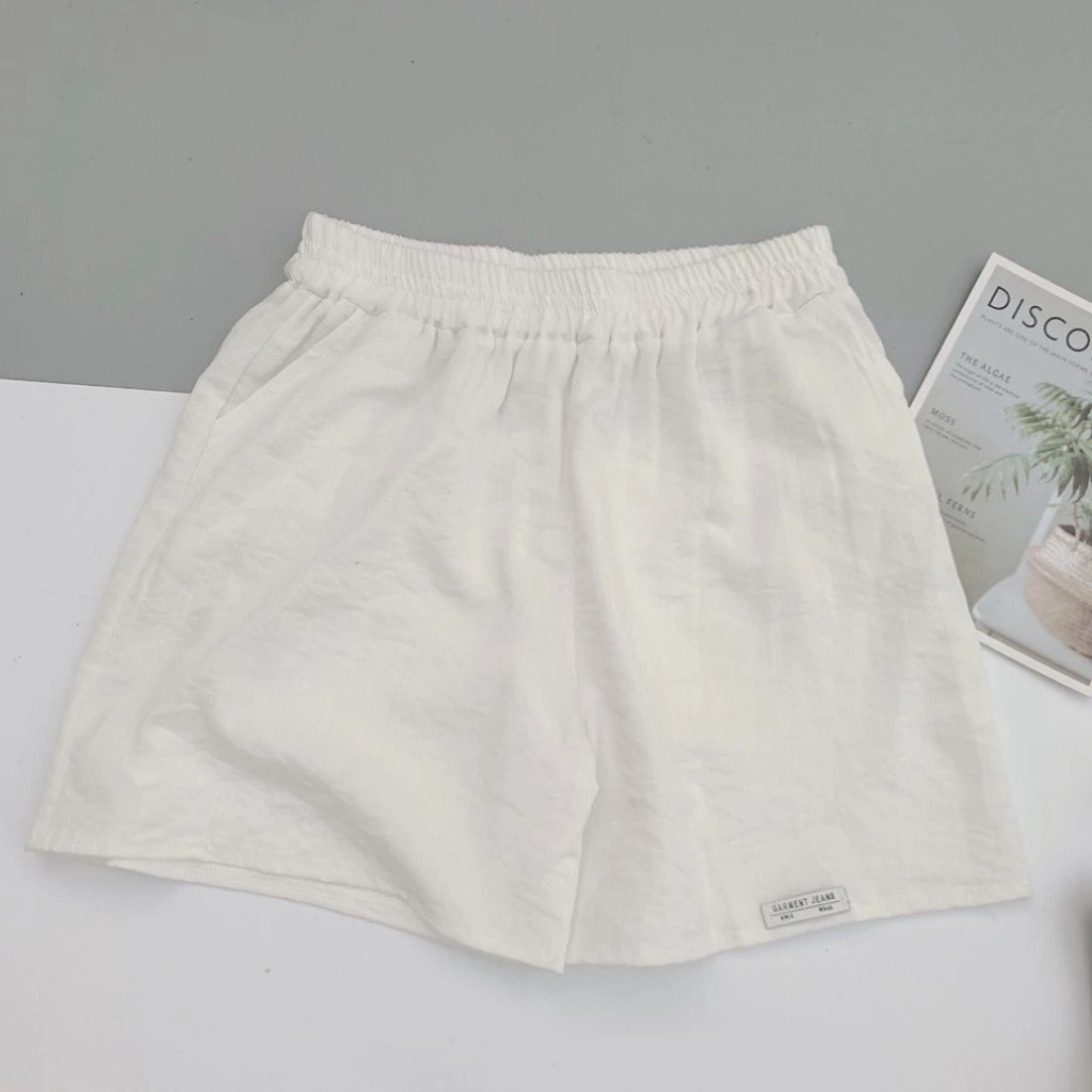 Quần đùi nữ mặc nhà quần short nữ ống rộng vải đũi mềm mát thấm hút mồ hôi mẫu mới