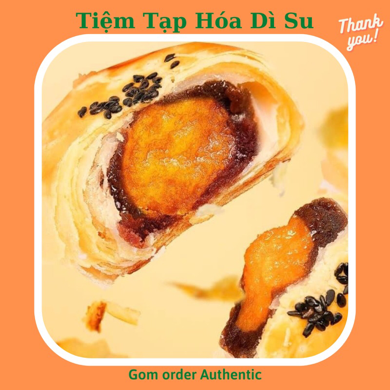 Bánh ngàn lớp nhân đậu đỏ mochi trứng muối chính hãng bibizan ăn siêu ngon siêu dính