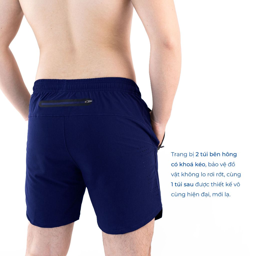 Quần Thể Thao Chạy Bộ,Tập Gym Nam REETA ,Phom Ngắn Trên Gối Chất Vải Thoáng Mát Co Giãn - A2215