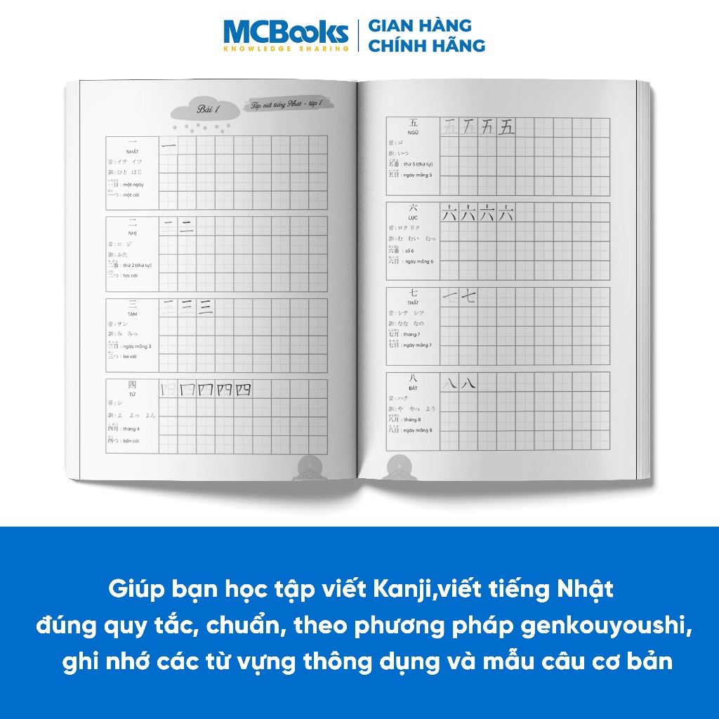 Sách - Combo Tập viết tiếng Nhật
