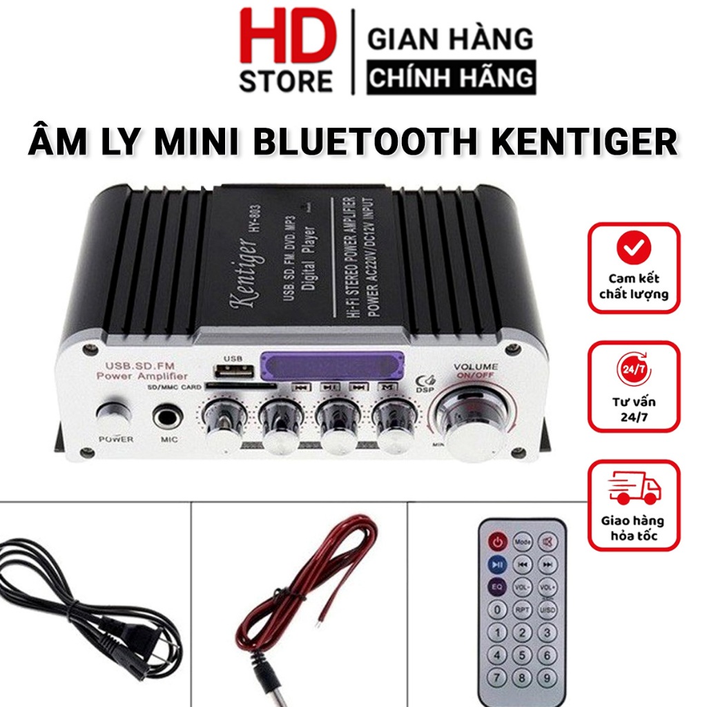 Âm ly mini Kentiger HY-803 KAW chơi nhạc âm thanh cực đỉnh, hàng nhập khẩu - Bảo hành 12 tháng