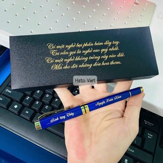 Quà tặng Thầy Cô, set bút ký kèm hộp khắc nội dung thông điệp theo yêu cầu sang trọng ý nghĩa HATO OFFICIAL