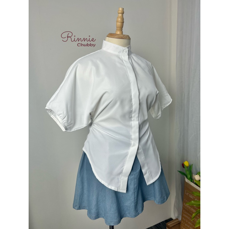 RINNIE CHUBBY | Set Áo Sơmi Chân Váy Jeans Xoè  - SET4