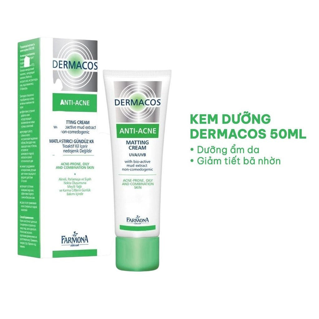 Dermacos Kem Dưỡng Ẩm Giảm Bóng Nhờn, Ngừa Mụn Farmona Dermacos Anti Acne Matting Cream 50ml