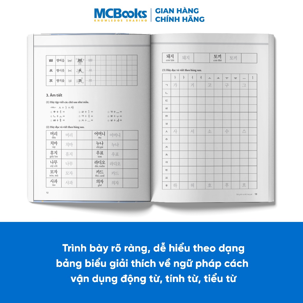 Sách - Combo Tiếng Hàn Tổng Hợp dành cho người Việt Nam - Sơ Cấp 1 ( Giáo trình đen trắng và sbt)