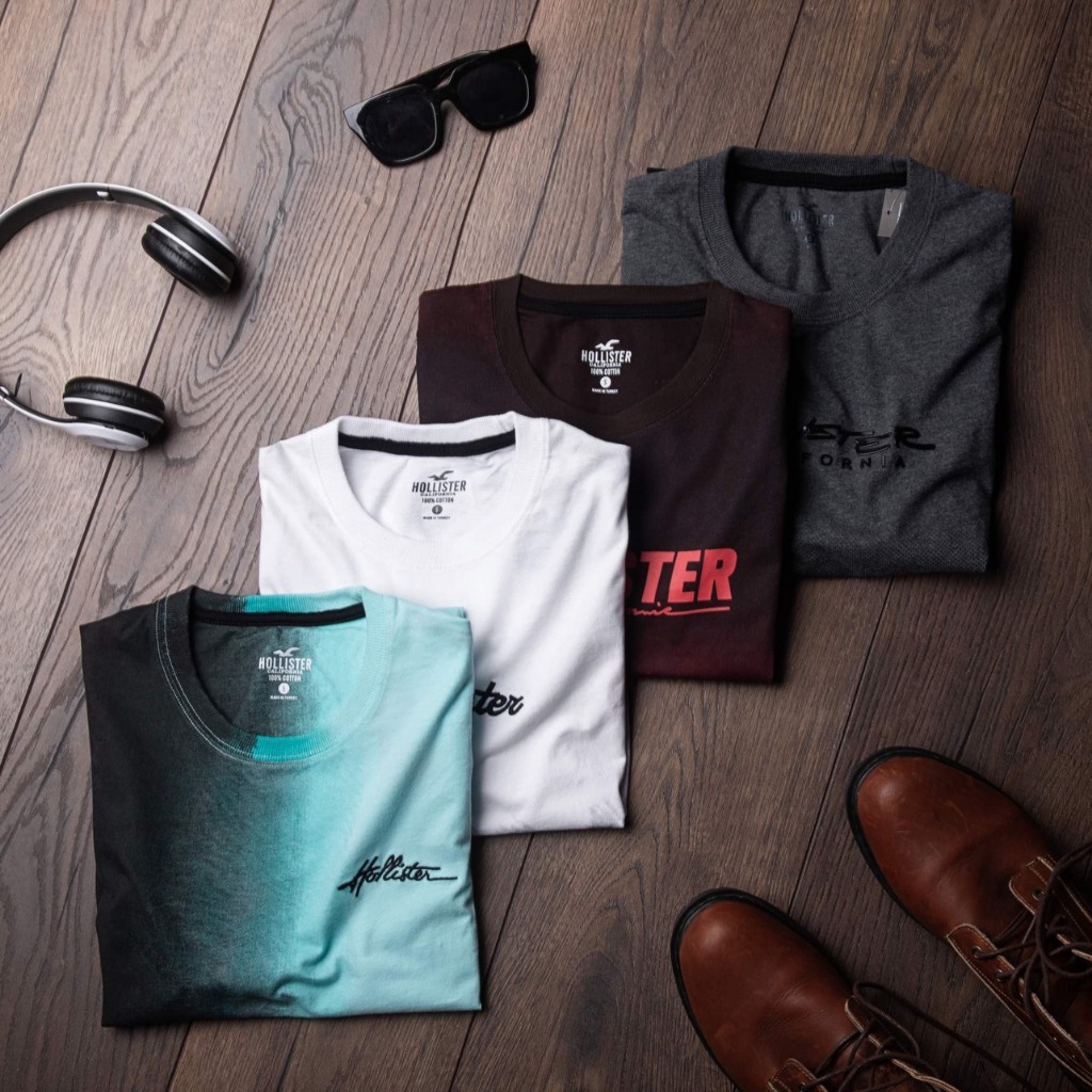 Áo thun Hollister- Thời Trang Trẻ Trung Cá Tính- Chất Vải Cotton Bông Mềm Mịn