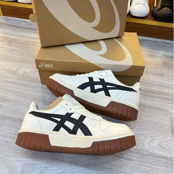 Giày Asics Court MZ Cream Black Gum mẫu mới nhất, Giày Đế Cao Su asics Nguyên Khối Đủ Size nam nữ