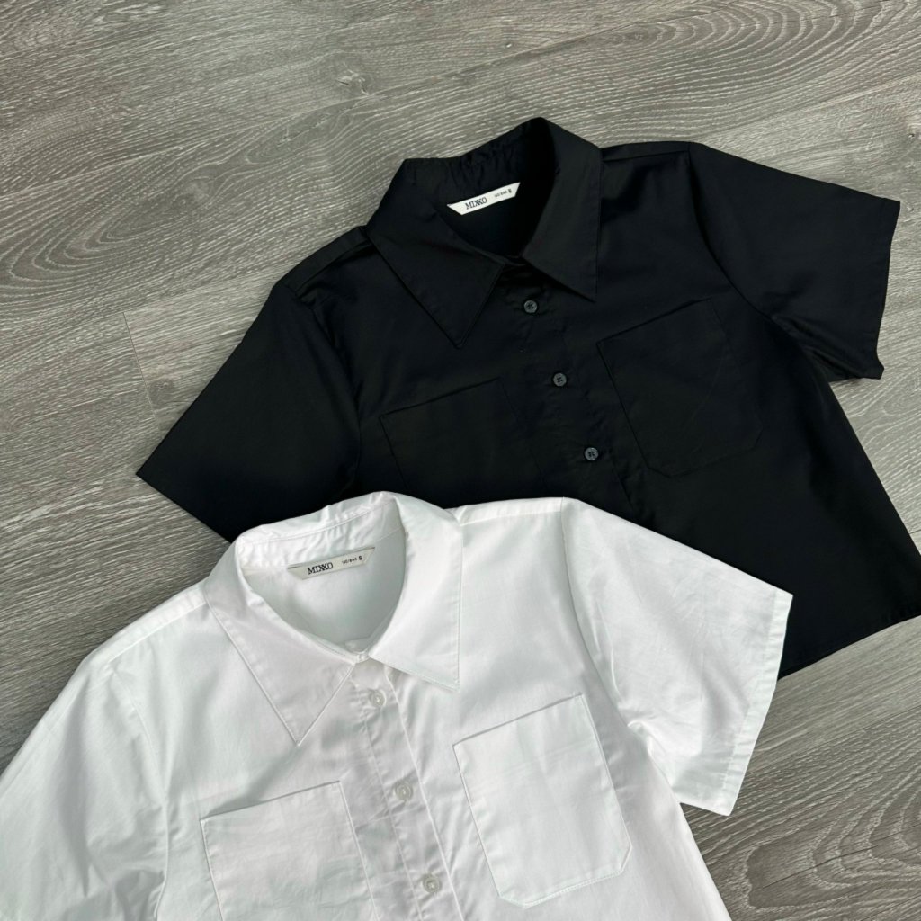 Áo smi MIXX@ crop 2 túi trước KAMI