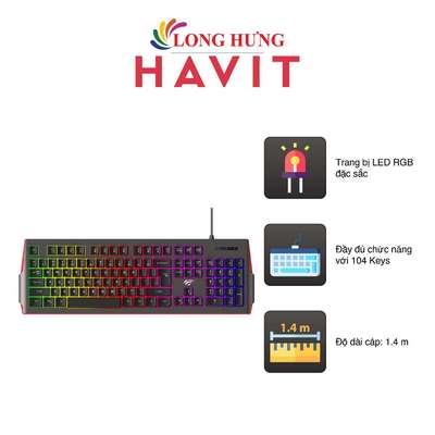 Bàn phím có dây Gaming Havit KB866L - Hàng chính hãng