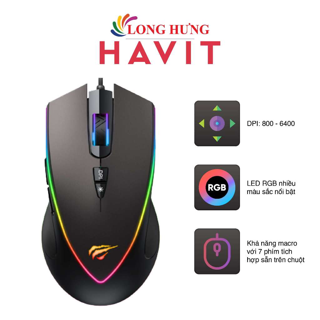 Chuột có dây Gaming Havit MS1017 - Hàng chính hãng