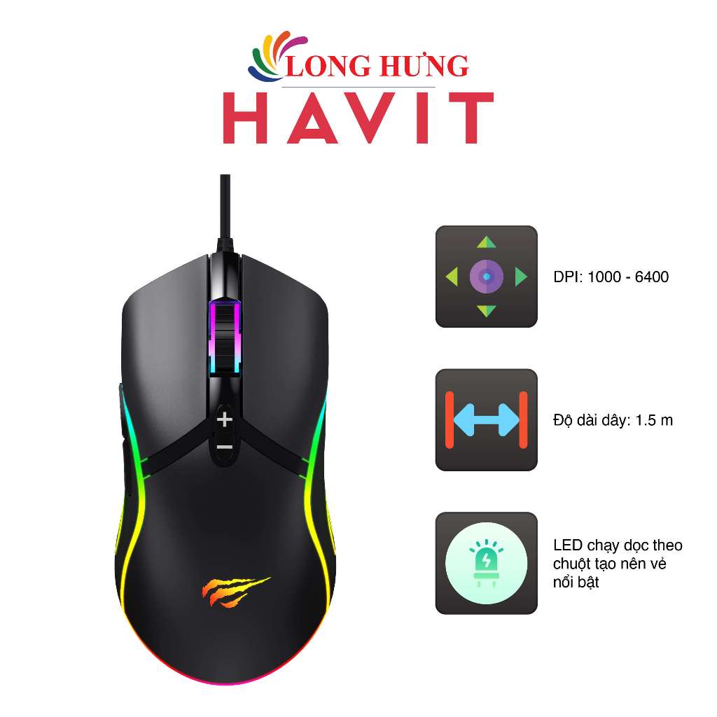 Chuột có dây Gaming Havit MS1026 - Hàng chính hãng
