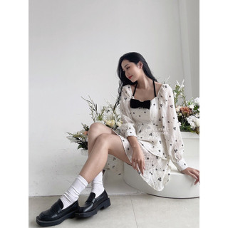 váy hoa xốp gân nổi