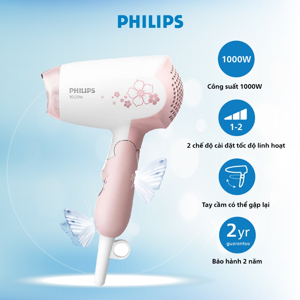 Máy sấy tóc Philips HP8108 1000W, bảo hành 2 năm | Hàng chính hãng