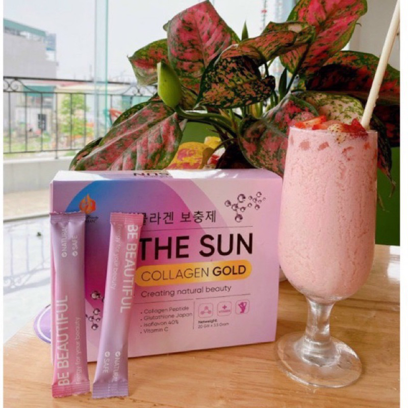 The Sun Collagen Peptide Glutathione Vitamin C Sáng Da Mờ Nám - Hộp 20 gói