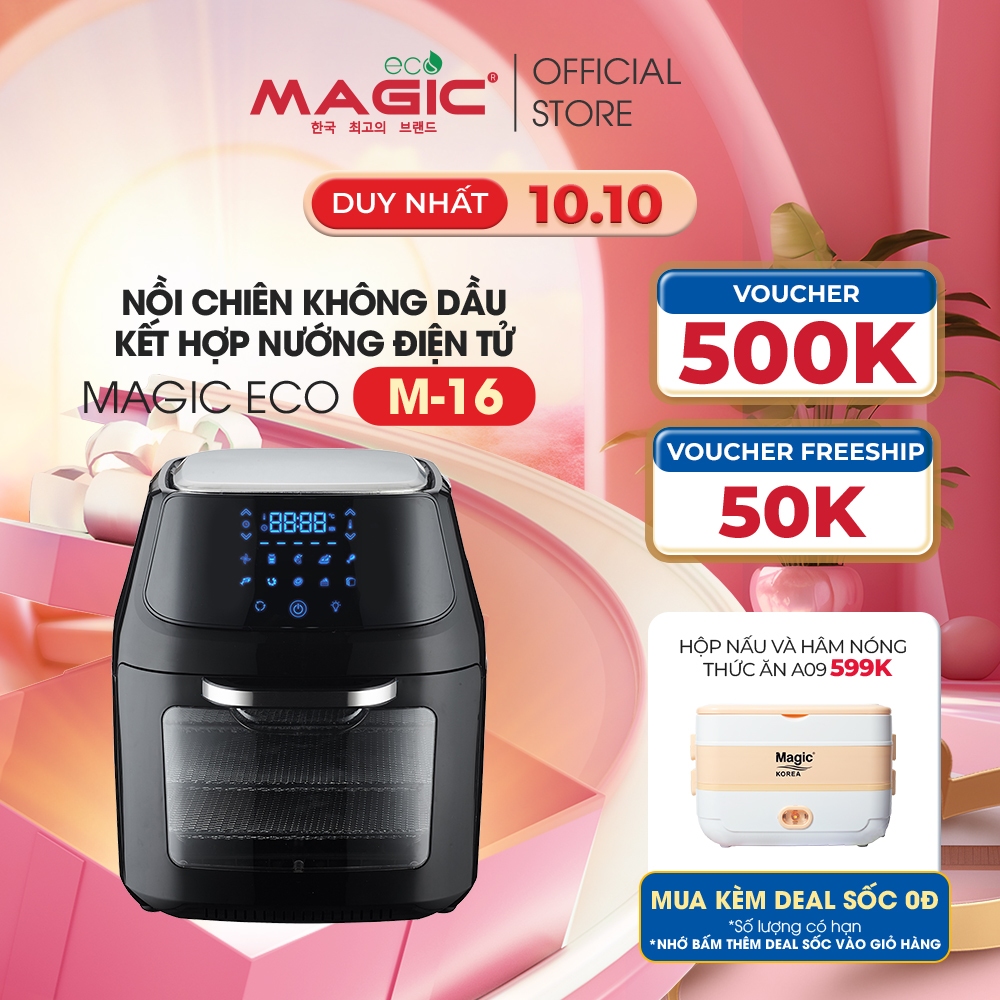 Nồi chiên không dầu kết hợp lò nướng Magic Eco M16, dung tích 16L