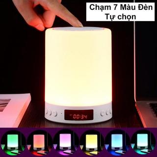 Loa bluetooth đèn ngủ có báo thức, loa nghe nhạc kết hợp đèn led độc đáo 7 màu cảm ứng chạm