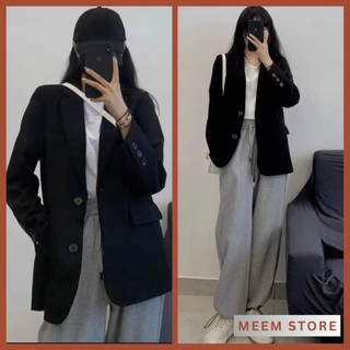 Áo blazer basic 2 lớp có đệm vai - 3 màu kem/đen/nâu