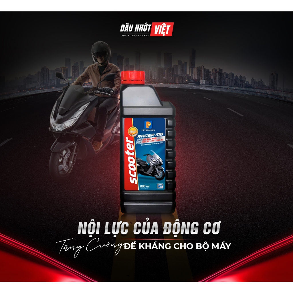 Nhớt xe ga cao cấp Petrolimex PLC RACER Scooter MB 10W40 - Chính hãng