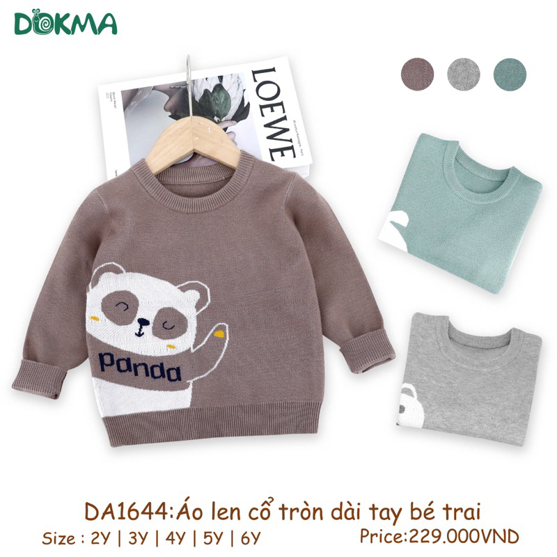 Áo len dài tay, áo gile len dày cho bé trai Dokma DA986 DA1642 DA1644