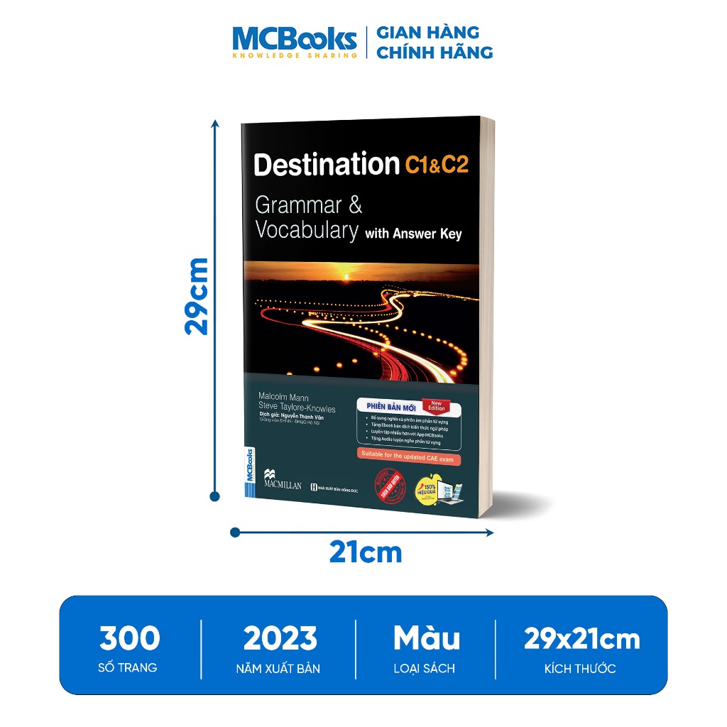 Sách - Combo 3 cuốn Destination Grammar & Vocabulary B1, B2, C1&C2 Phiên bản mới Kèm Đáp án và Bài tập - MCBooks