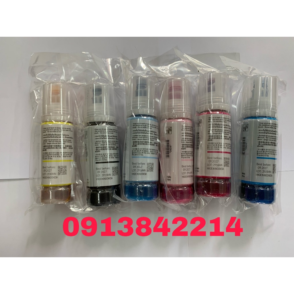 Mực Epson 057 máy in Epson L8050/ 18050 hàng theo máy in màu đen xanh đỏ vàng xanh nhạt đỏ nhạt