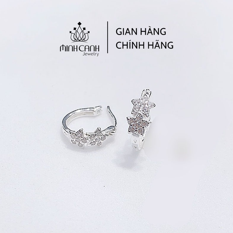 Hoa Tai Bạc Cho Bé Hình Sao Bấm - Minh Canh Jewelry
