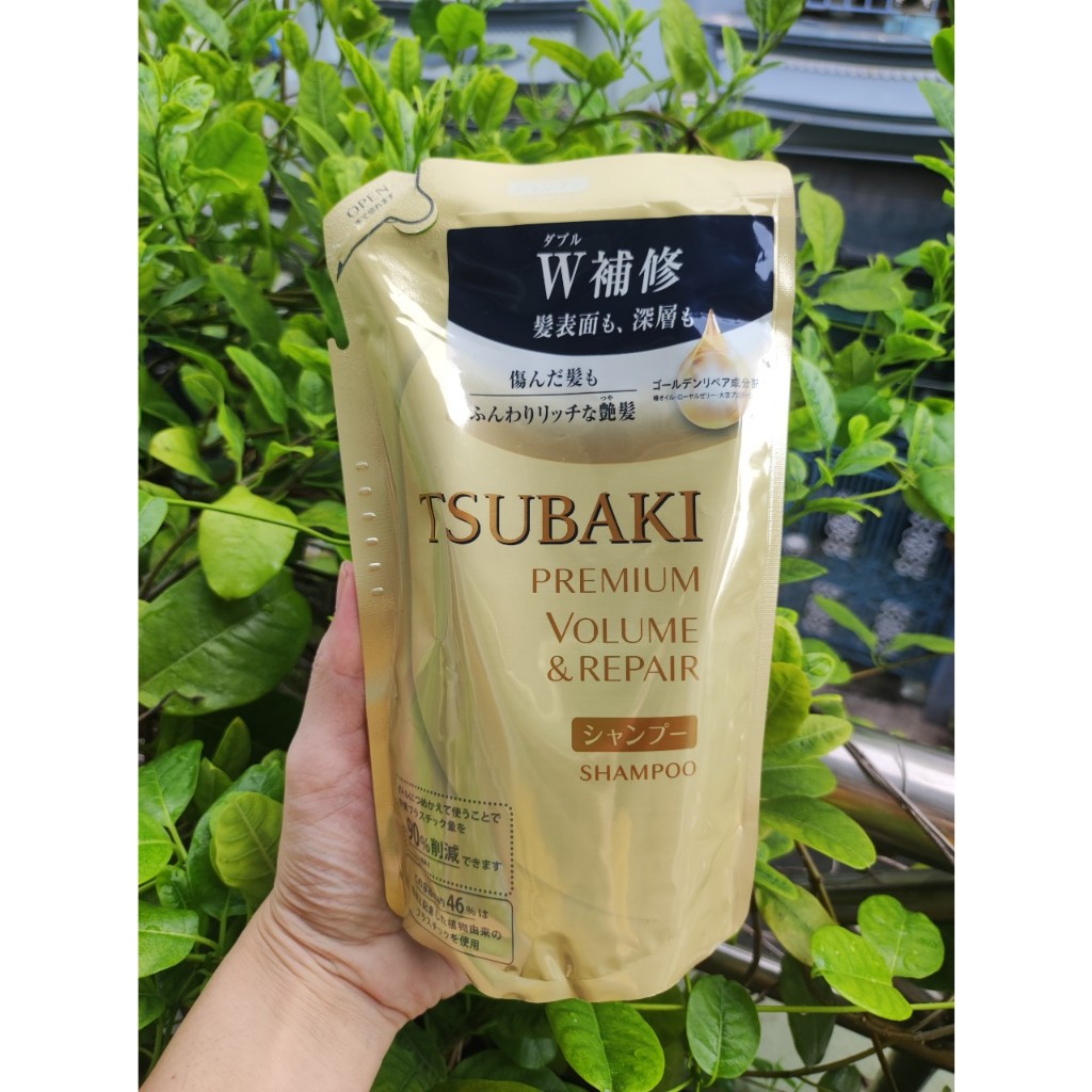 Gói Refill Dầu gội Phục hồi ngăn rụng tóc Premium Repair Tsubaki 330ml