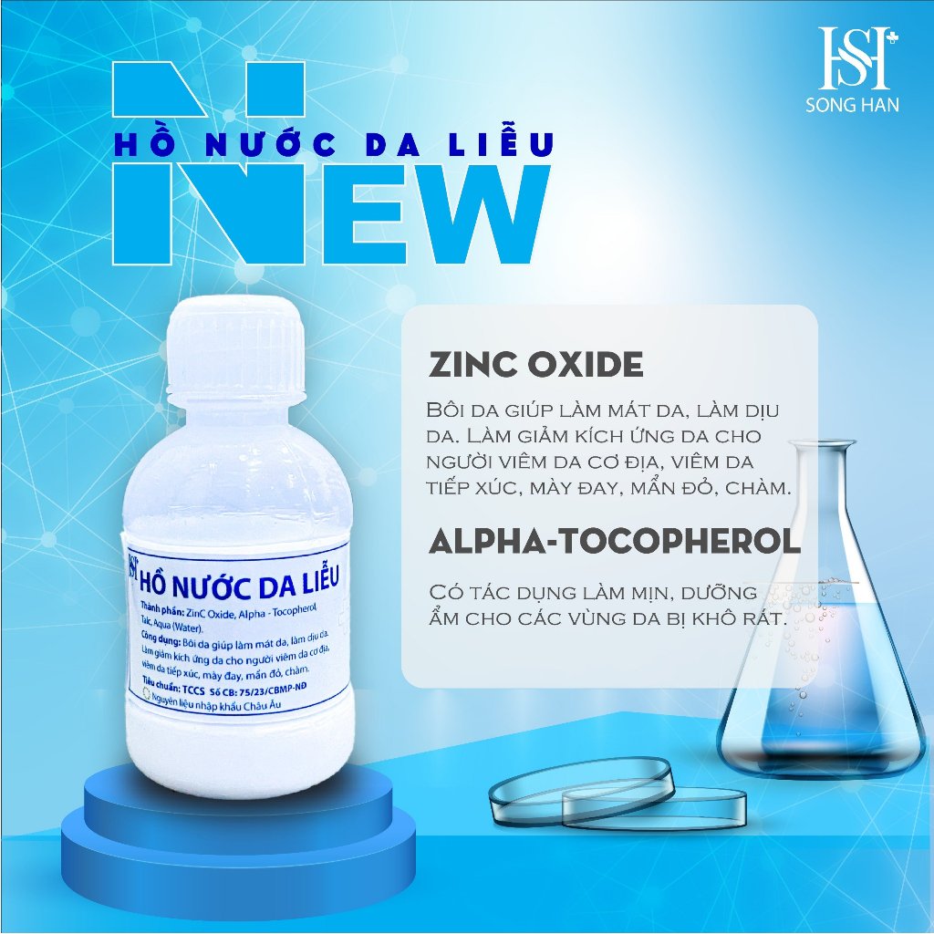 Hồ nước da liễu HS+  - bôi viêm da cơ địa, viêm da tiếp xúc, mày đay, mẩn đỏ, chàm