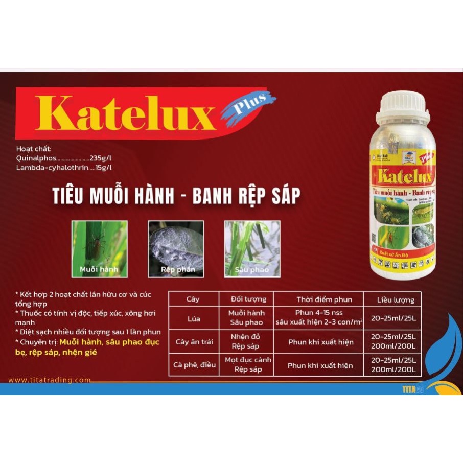 Tiêu muỗi hành - Banh rệp sáp KATELUX 250EC/KATELUX SUPER