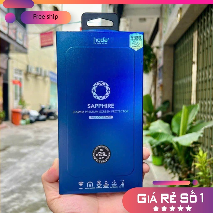 Kính Cường Lực Sapphire 0.23mm Hoda Iphone 15 Pro Max
