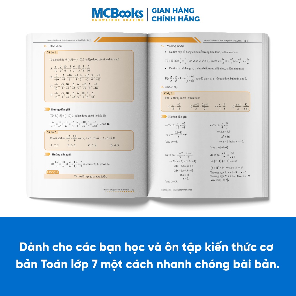 Sách - Làm chủ kiến thức Toán bằng sơ đồ tư duy – Lớp 7 tập 2