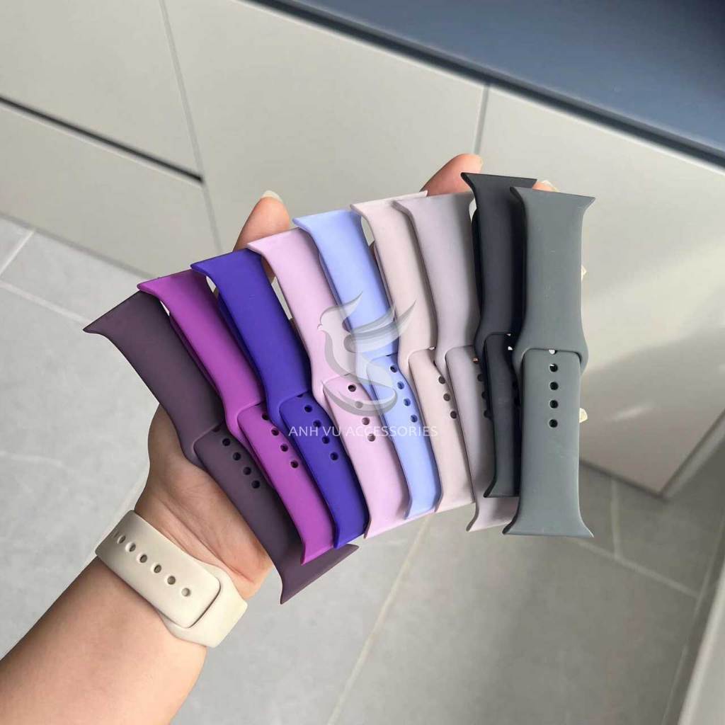 Dây Silicon mềm mại chống bẩn loại 1 cho Đồng hồ thông minh iWatch 49mm 45mm 44mm 42mm 41mm 40mm 38mm