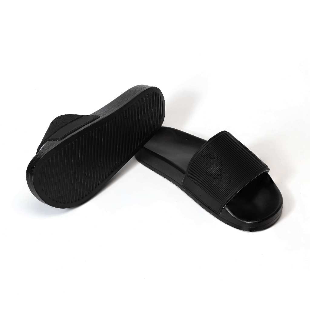 Dép Quai Ngang thời trang Nam Manlian M02 đế đen đúc nguyên khối