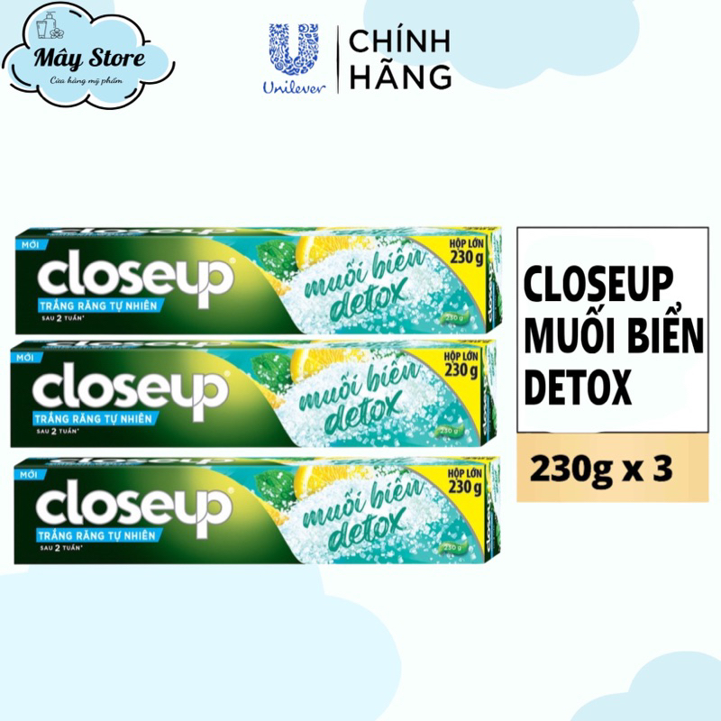 Combo 3 Kem Đánh Răng Closeup Giúp Làm Trắng Răng Tự Nhiên Sau 2 Tuần Với Chiết Xuất Chanh Và Muối Biển 230G/Tuýp