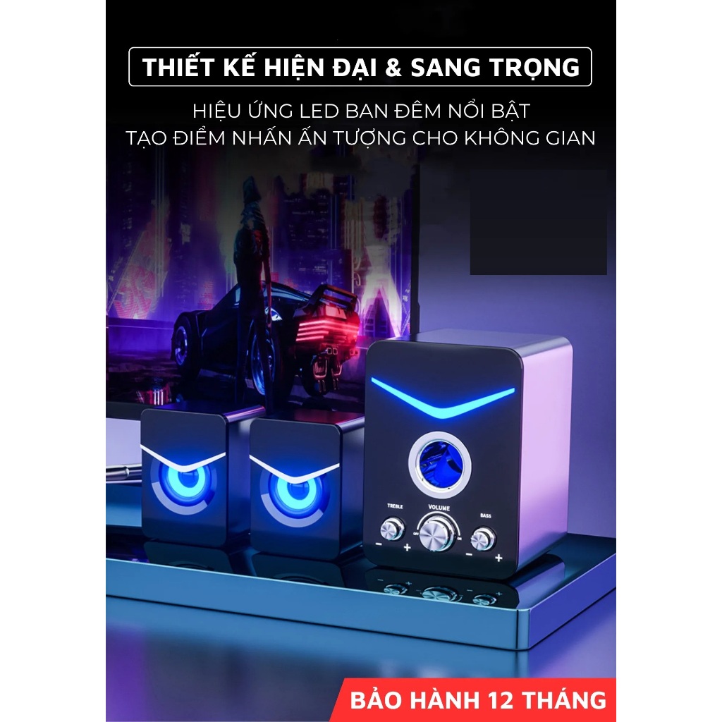 Loa Không Dây Cs20, Loa Máy Tính Kèm Bluetooth Thế Hệ Mới, Âm Bass Hay , Bảo Hành 12 Tháng