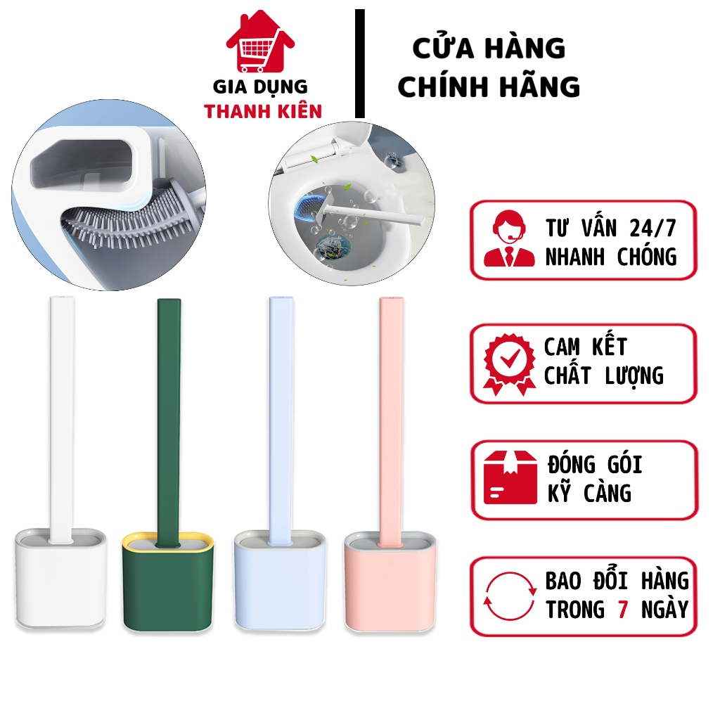 Cọ bồn cầu toilet, chà nhà vệ sinh có gắn tường chắc chắn thiết kế thông minh dễ dàng sử dụng Thanh Kiên TK008